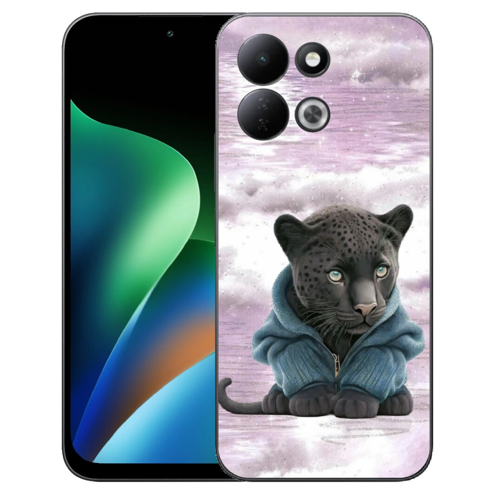 mmCase géltok a Xiaomi Redmi 17 4G/5G-hez – fekete párduc pulóverben