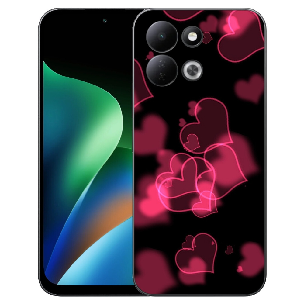 mmCase gélhuzat a Xiaomi Redmi 17 4G/5G-hez – piros szívecskékkel