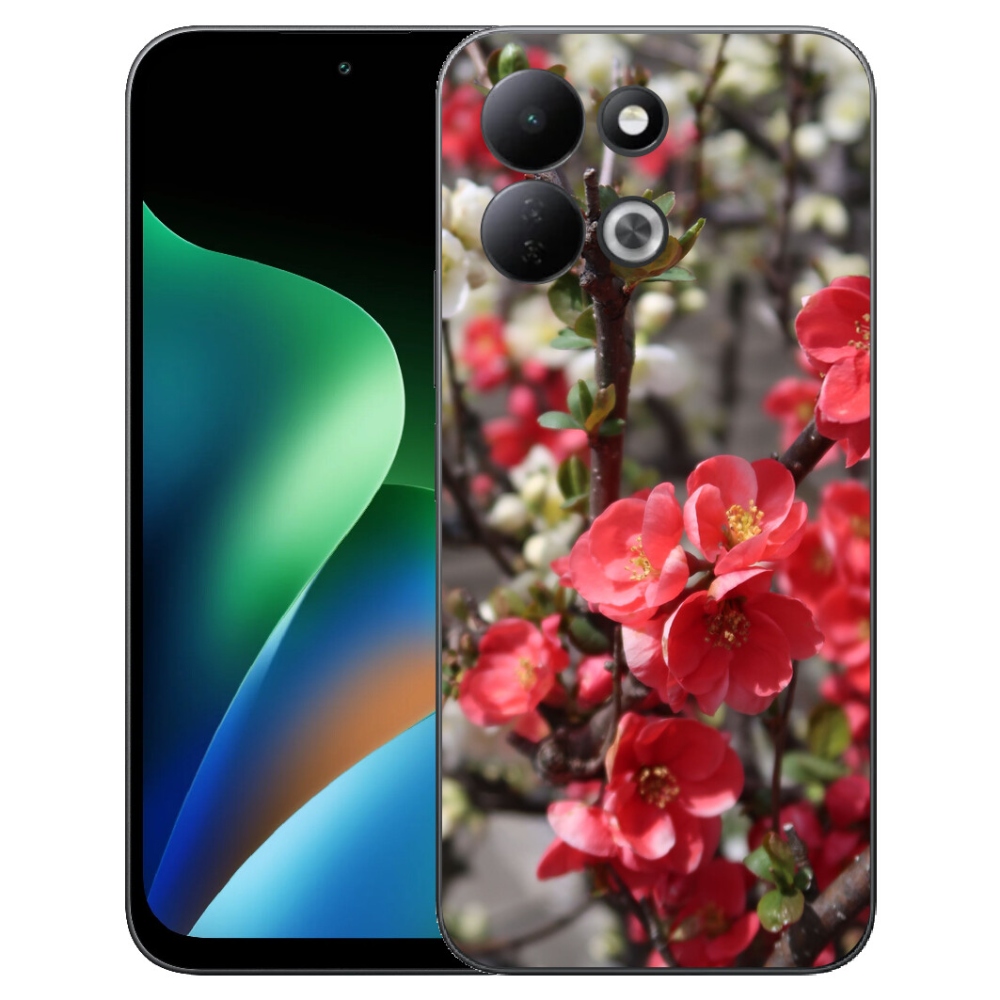 mmCase géltok a Xiaomi Redmi 17 4G/5G-hez – piros virágok