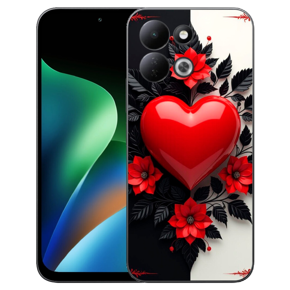 mmCase gélhuzat a Xiaomi Redmi 17 4G/5G-hez – piros szív