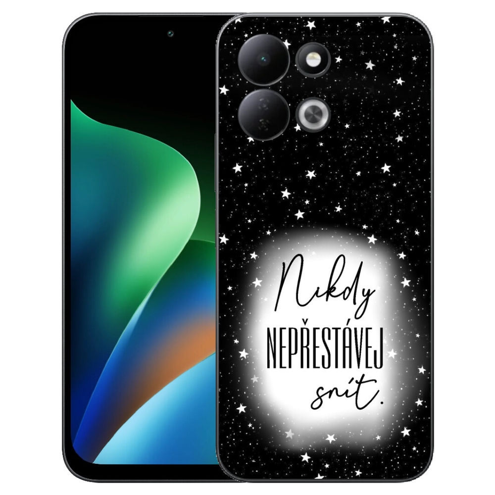 mmCase géltok a Xiaomi Redmi 17 4G/5G-hez – idézet 1, fekete-fehér háttérrel