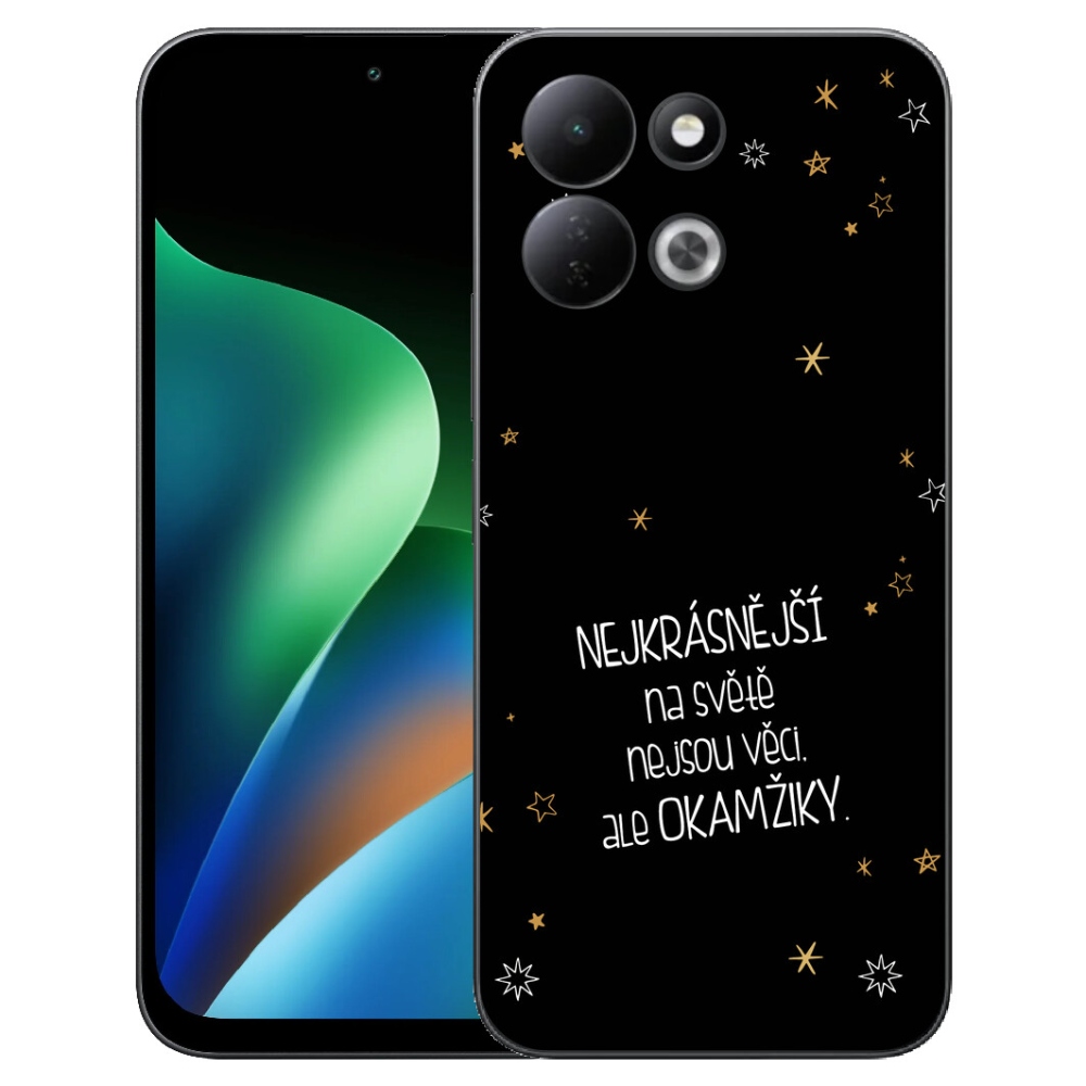 mmCase gélhüvely a Xiaomi Redmi 17 4G/5G-hez – idézet 4, fekete háttérrel
