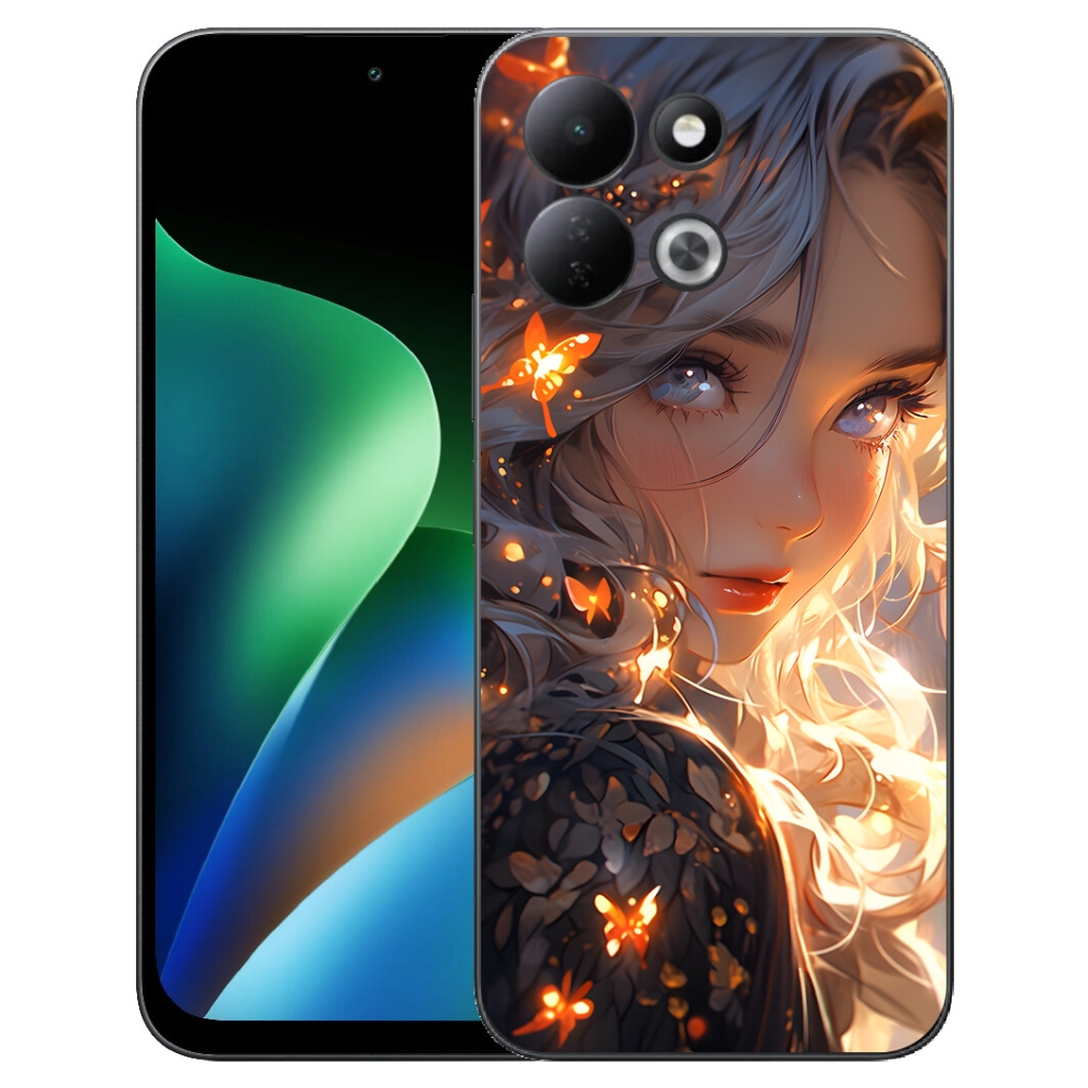 mmCase gél tok a Xiaomi Redmi 17 4G/5G-hez – lány és pillangók