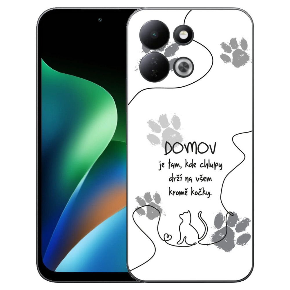 mmCase géltok a Xiaomi Redmi 17 4G/5G-hez – macskás motívum, fehér háttér