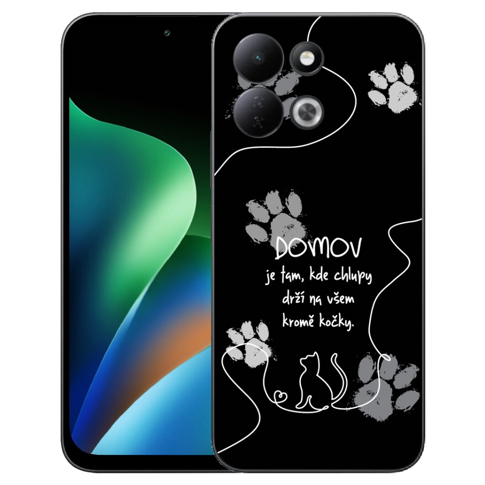 mmCase géltok a Xiaomi Redmi 17 4G/5G-hez – macskás motívum, fekete háttér