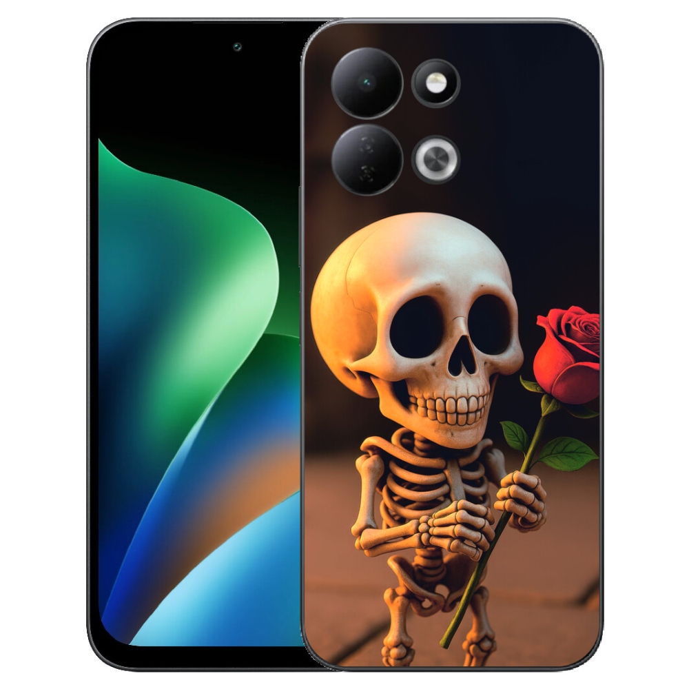 mmCase gél tok a Xiaomi Redmi 17 4G/5G-hez – csontváz rózsával