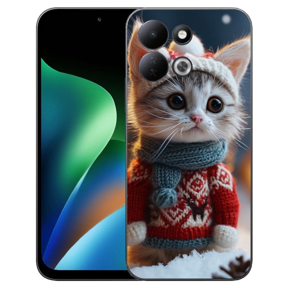 mmCase gélhuzat a Xiaomi Redmi 17 4G/5G-hez – pulóveres cica
