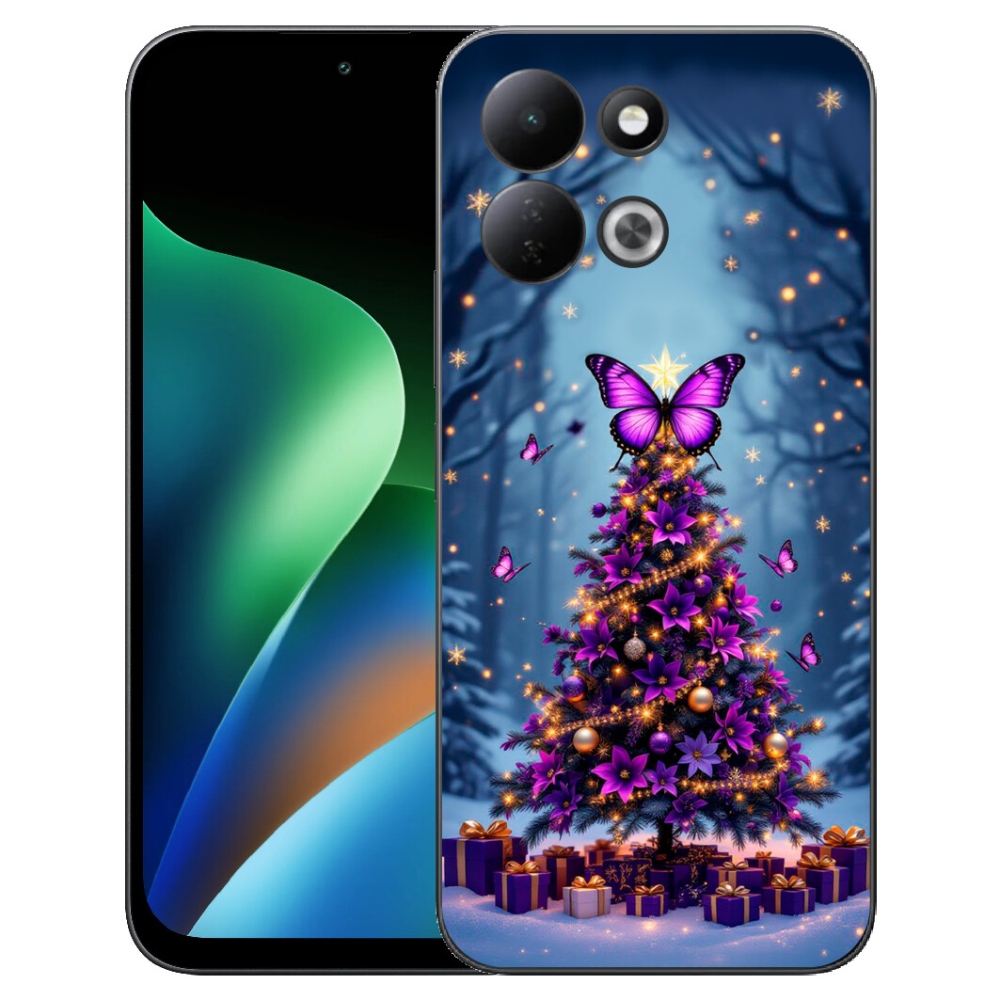 mmCase gél tok a Xiaomi Redmi 17 4G/5G-hez – pillangós karácsonyfa