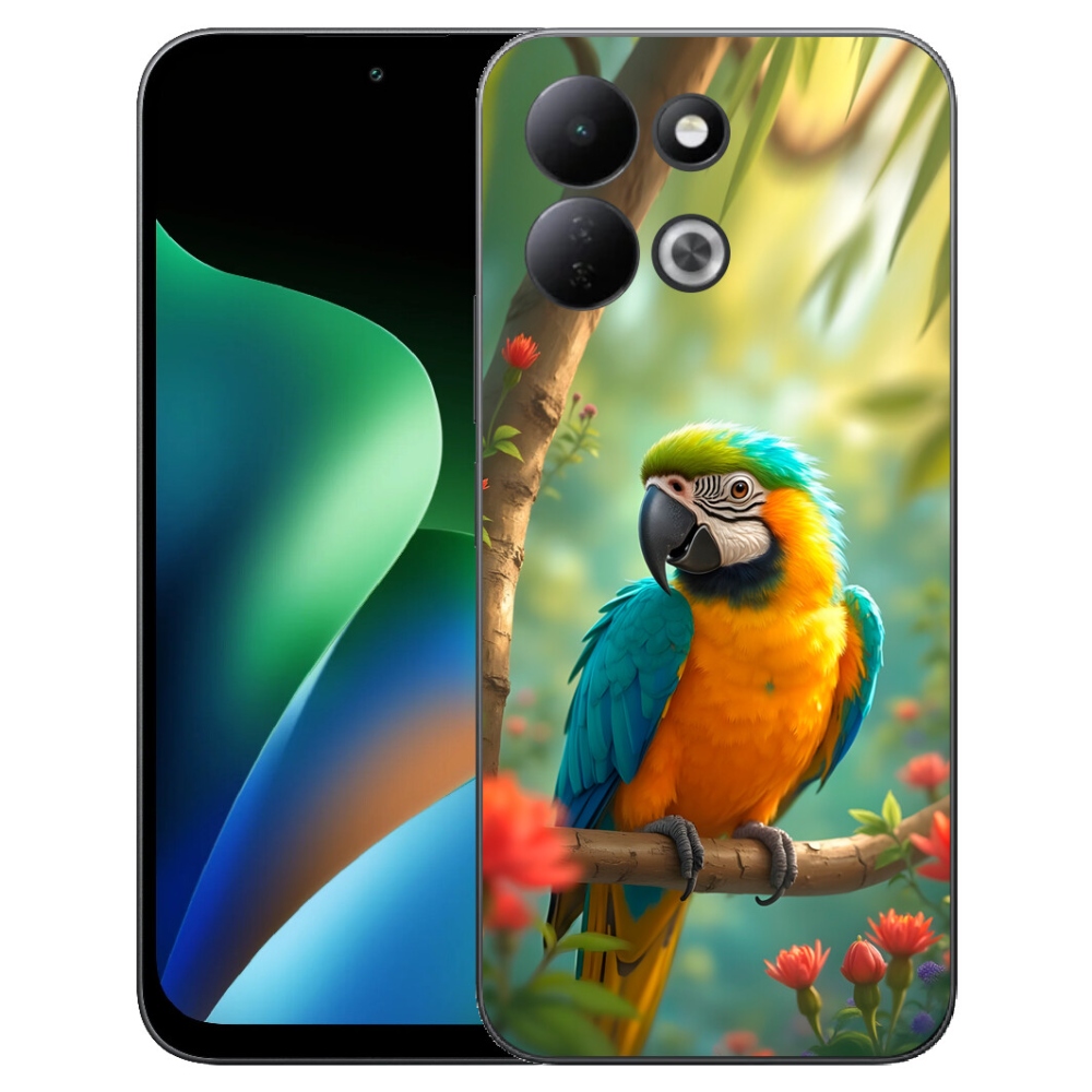 mmCase géltok a Xiaomi Redmi 17 4G/5G-hez – kék-sárga ara papagáj