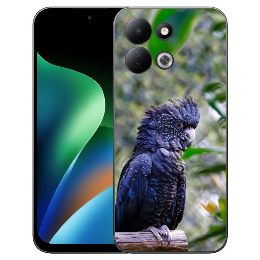mmCase géltok a Xiaomi Redmi 17 4G/5G-hez – fekete kakadu papagáj