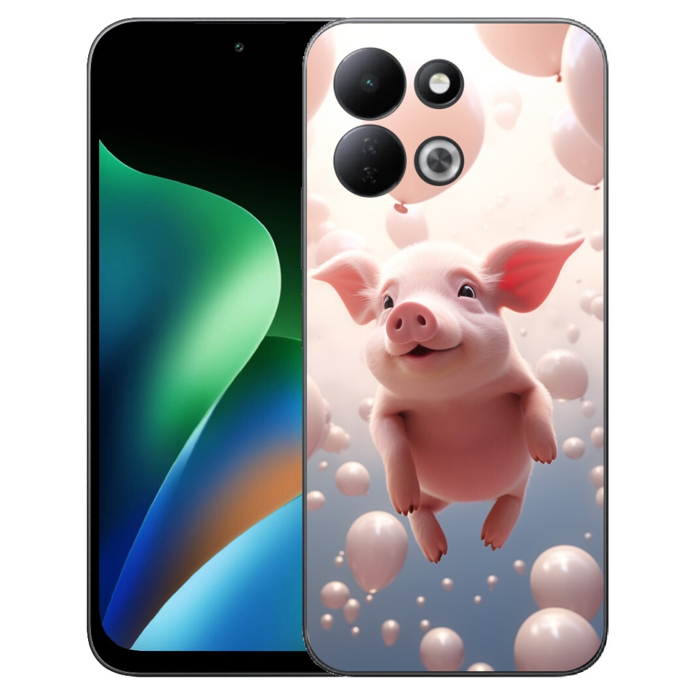 mmCase gélhuzat a Xiaomi Redmi 17 4G/5G-hez – malac léggömbökkel