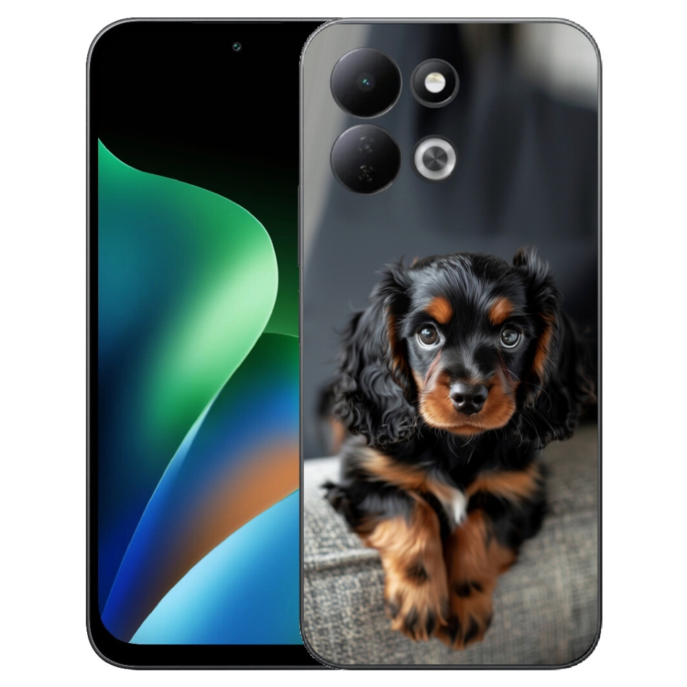 mmCase gél tok a Xiaomi Redmi 17 4G/5G-hez – aranyos, hosszú szőrű tacskó