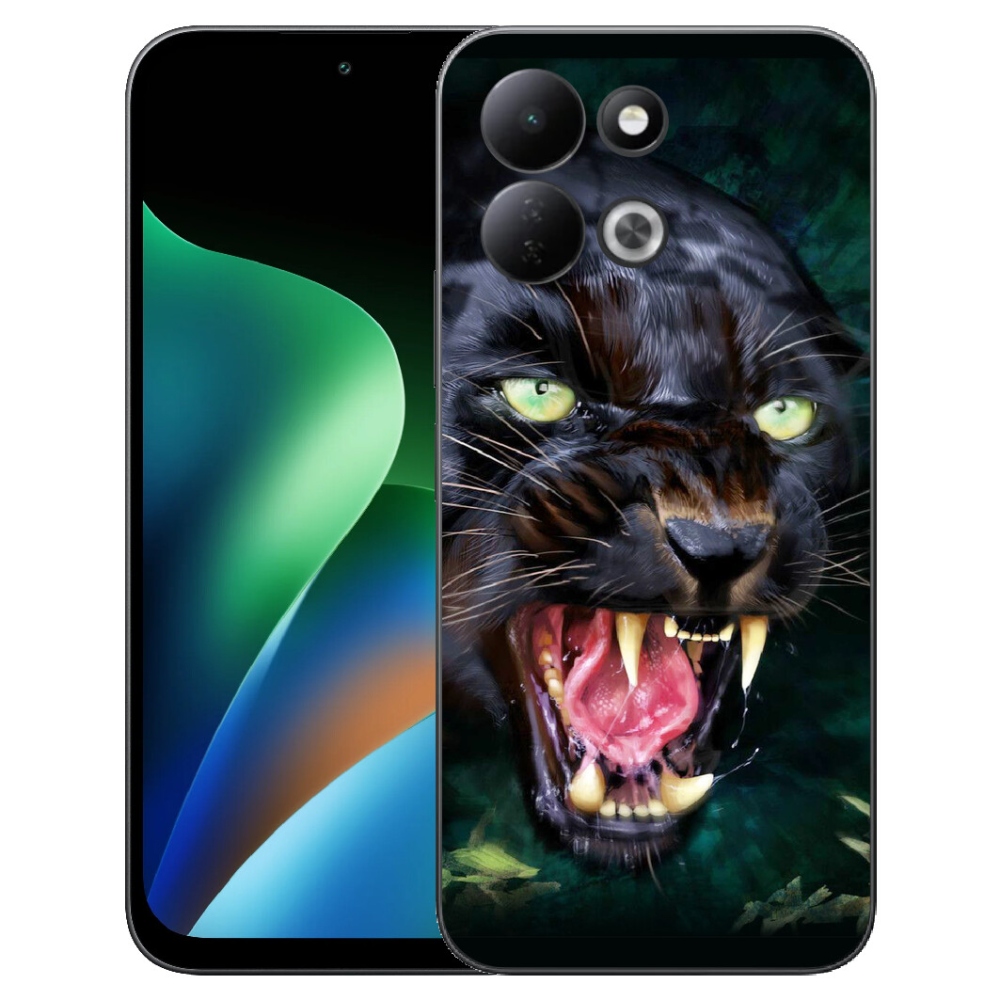 mmCase gélhuzat a Xiaomi Redmi 17 4G/5G-hez – dühös fekete párduc