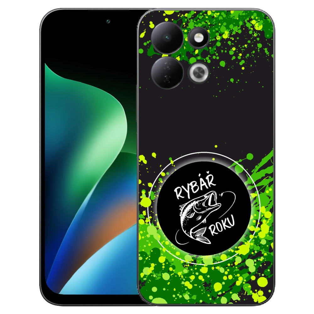 mmCase géltok a Xiaomi Redmi 17 4G/5G-hez – „Az év horgásza” fekete háttérrel