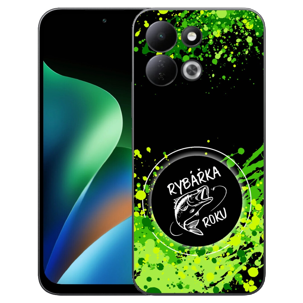 mmCase géltok a Xiaomi Redmi 17 4G/5G-hez – „Az év horgásznője” fekete háttérrel