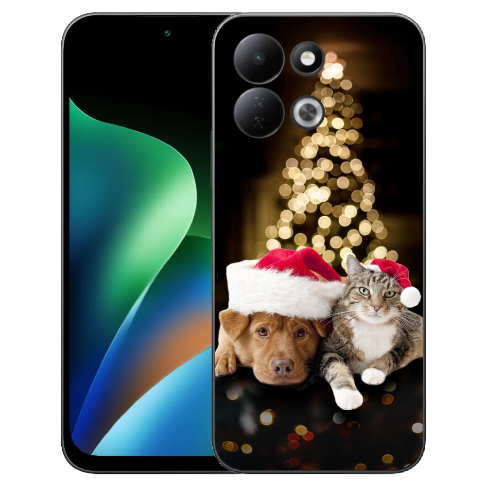 mmCase gél tok a Xiaomi Redmi 17 4G/5G-hez – karácsonyi kutya és macska