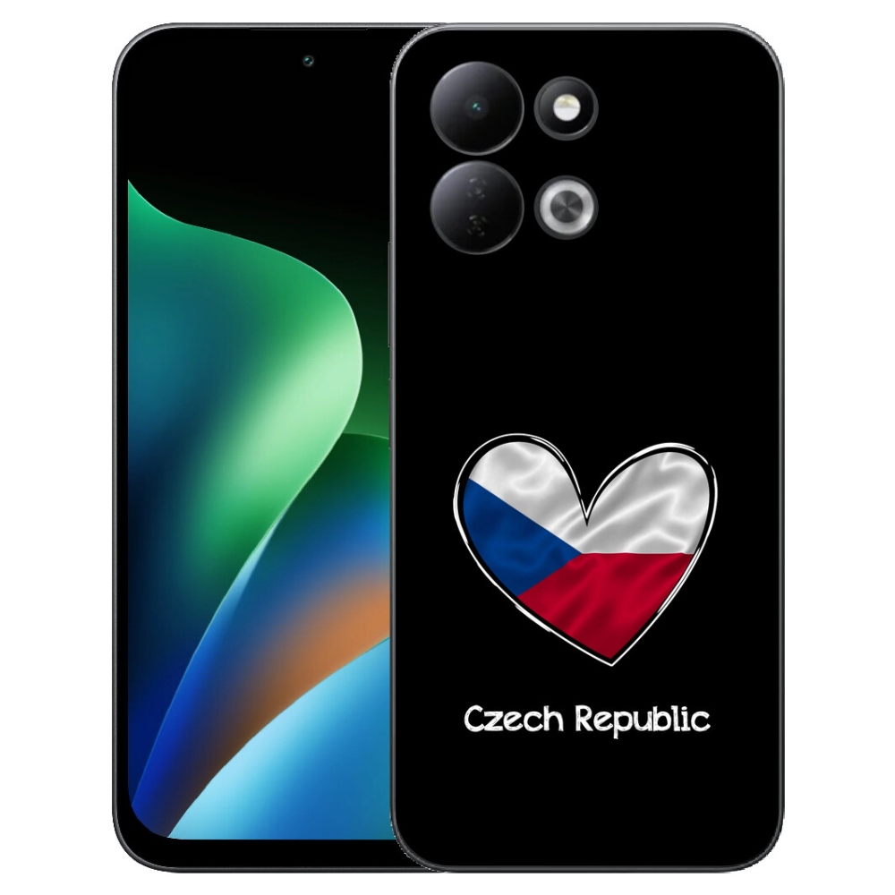 mmCase gélhuzat a Xiaomi Redmi 17 4G/5G-hez – zászló, szív, fekete háttér