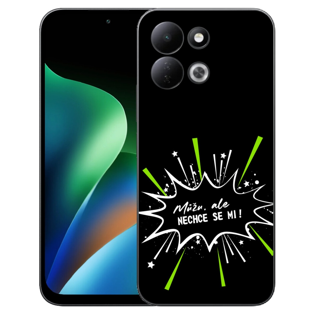 mmCase géltok a Xiaomi Redmi 17 4G/5G-hez – vicces felirat, 11-es, fekete háttér