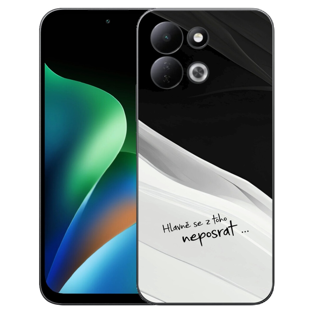 mmCase géltok a Xiaomi Redmi 17 4G/5G-hez – vicces szöveg, 13 fekete-fehér háttér