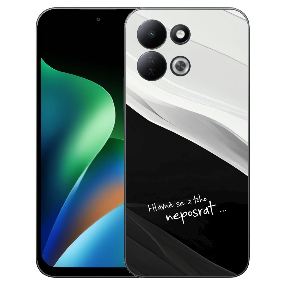 mmCase géltok a Xiaomi Redmi 17 4G/5G-hez – vicces felirat, 13 fekete-fehér háttér