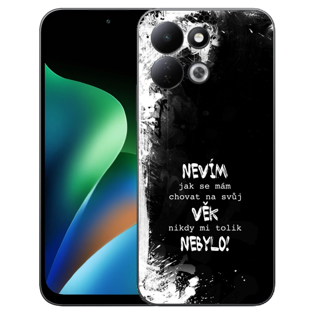 mmCase géltok a Xiaomi Redmi 17 4G/5G-hez – vicces felirat, 14, fekete háttér