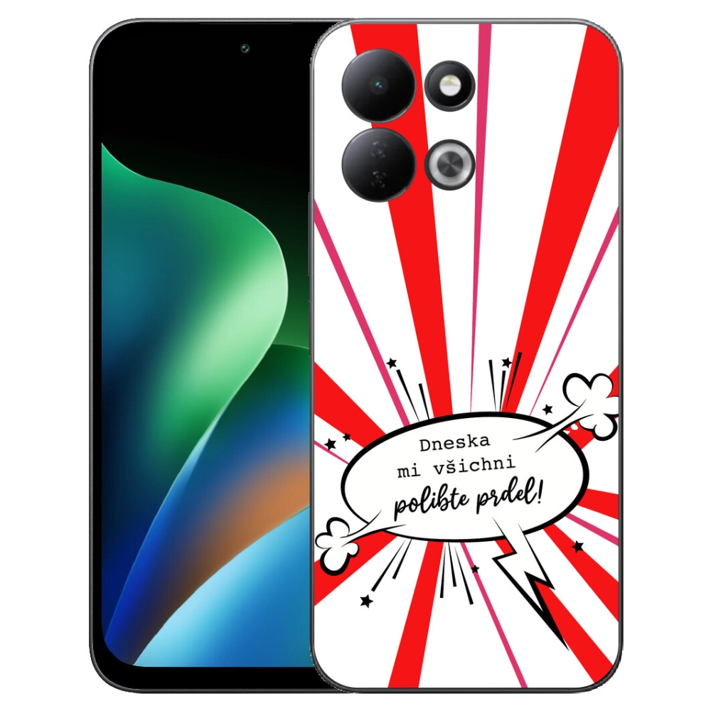 mmCase géltok a Xiaomi Redmi 17 4G/5G-hez – vicces felirat, 15, fehér háttérrel