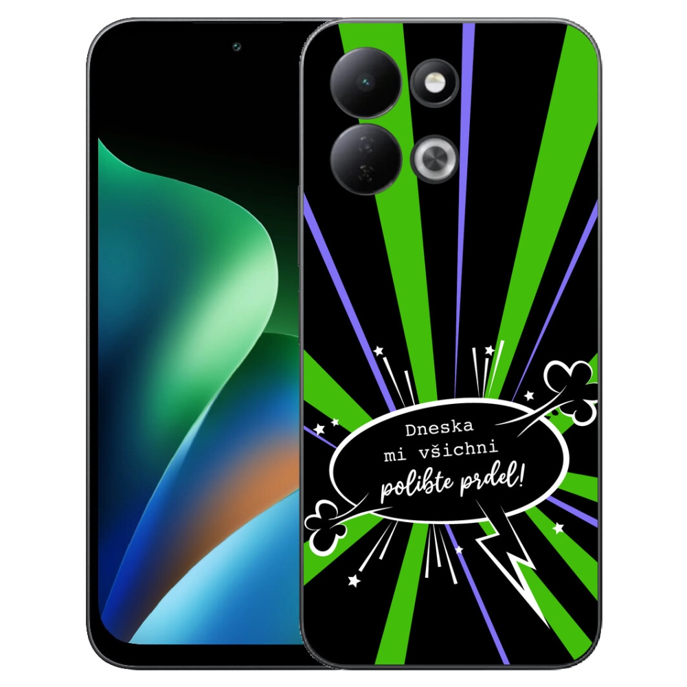 mmCase géltok a Xiaomi Redmi 17 4G/5G-hez – vicces felirat, 15, fekete háttér