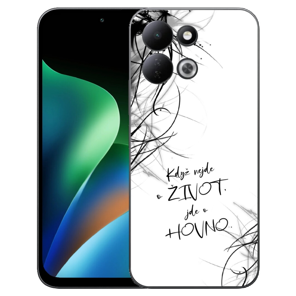 mmCase géltok a Xiaomi Redmi 17 4G/5G-hez – vicces felirat, 16, fehér háttér