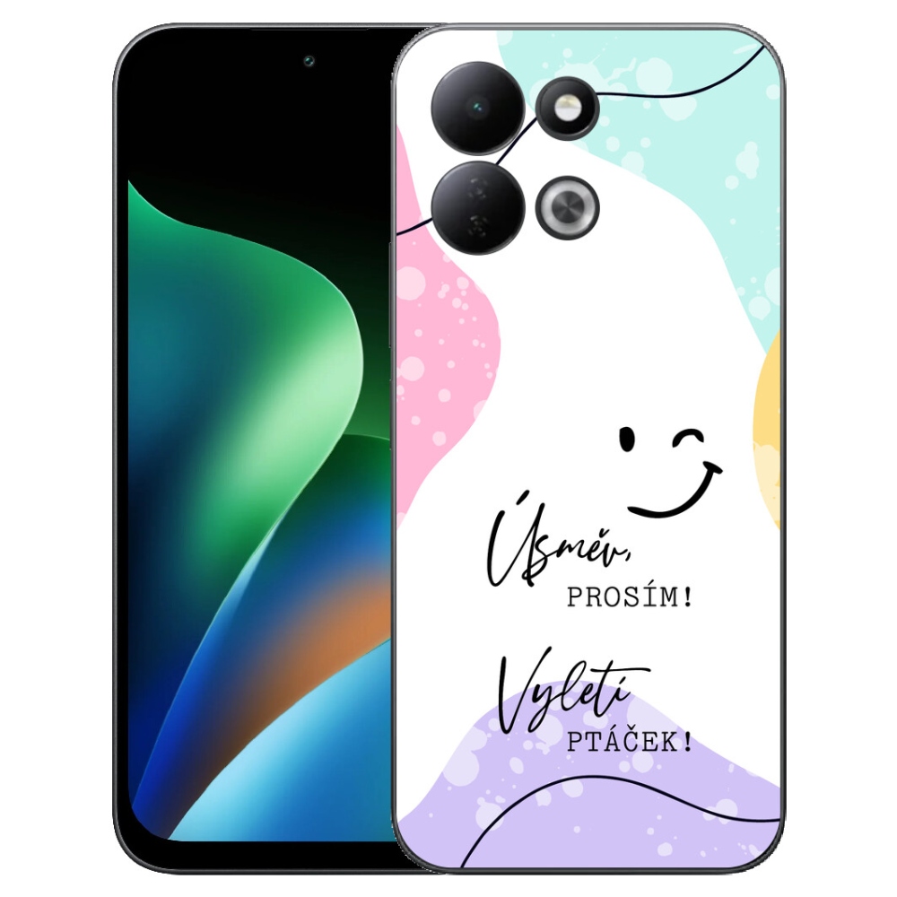 mmCase géltok a Xiaomi Redmi 17 4G/5G-hez – vicces felirat, 4 fehér háttér