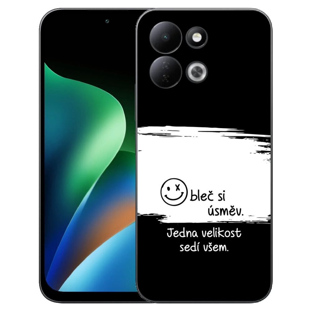 mmCase gél tok a Xiaomi Redmi 17 4G/5G-hez – vicces felirat, 8 fekete-fehér háttér