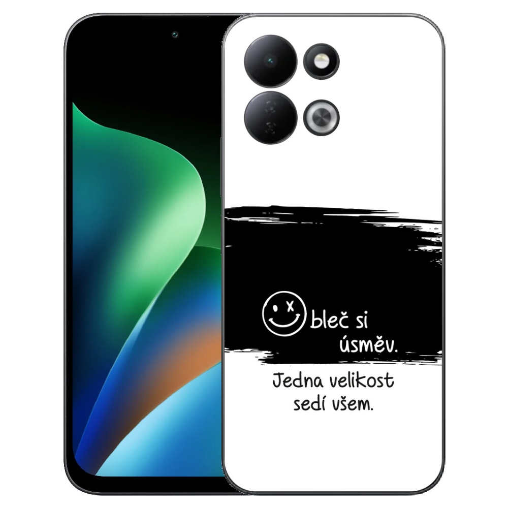 mmCase géltok a Xiaomi Redmi 17 4G/5G-hez – vicces felirat, 8 fekete-fehér háttér