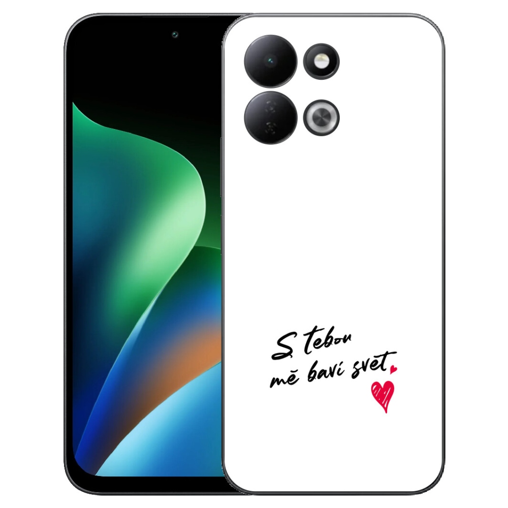 mmCase géltok a Xiaomi Redmi 17 4G/5G-hez – „In Love” felirat, fehér háttér