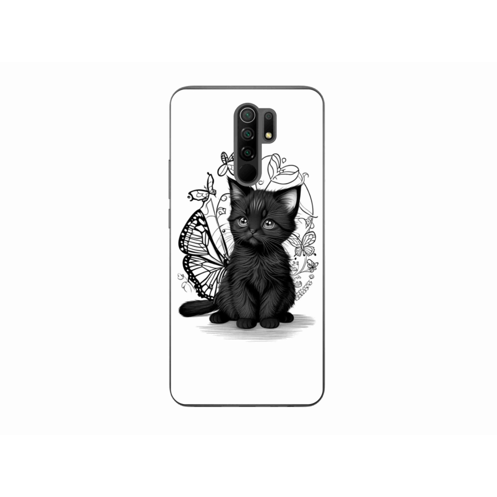Gél borítás mmCase a Xiaomi Redmi 9-hez - fekete cica