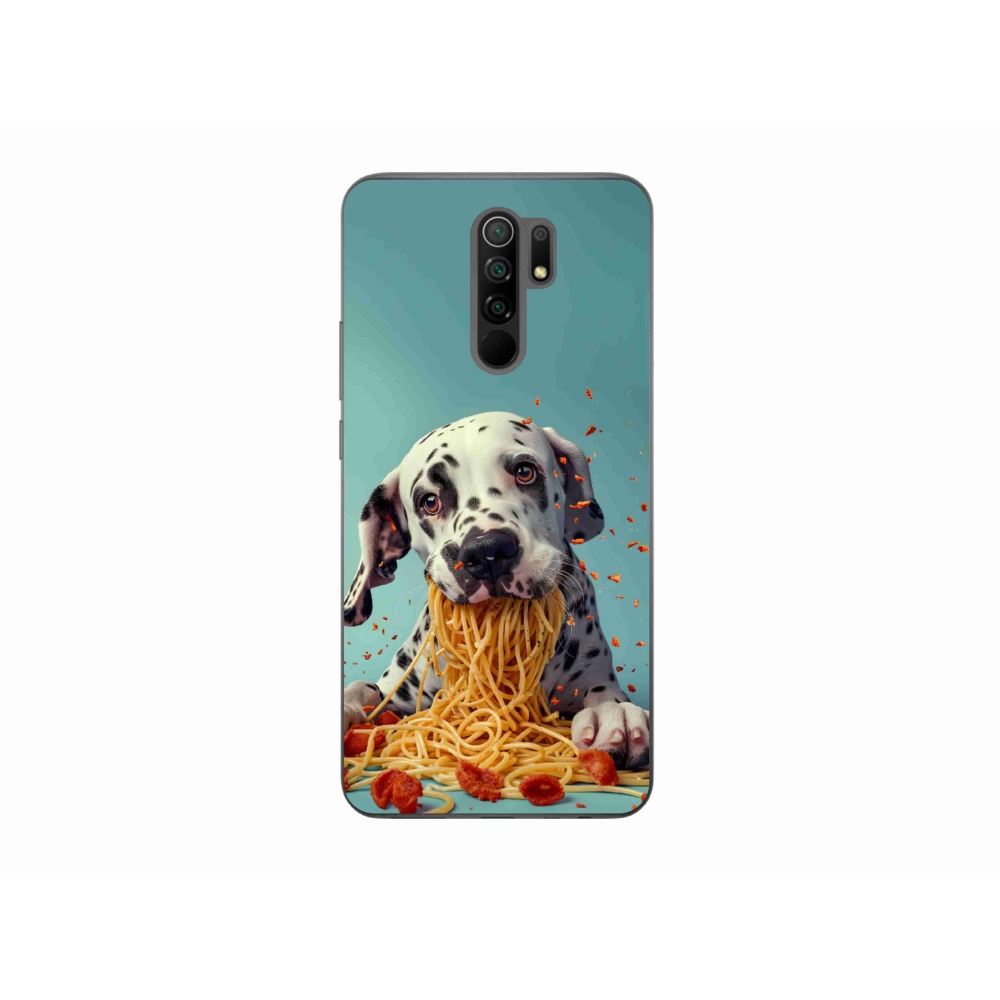 Gél borító mmCase a Xiaomi Redmi 9-hez - Dalmata és spagetti