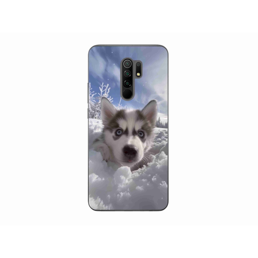 Gél borítás mmCase a Xiaomi Redmi 9-hez - husky a hóban