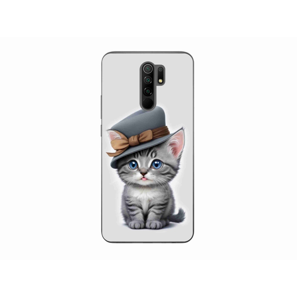 Gél borítás mmCase a Xiaomi Redmi 9-hez - cica sapkával