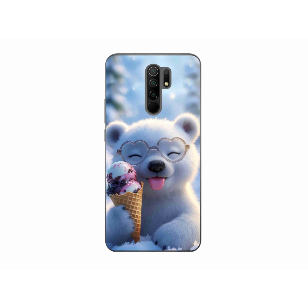 Gél borítás mmCase a Xiaomi Redmi 9-hez - mackó fagylalttal