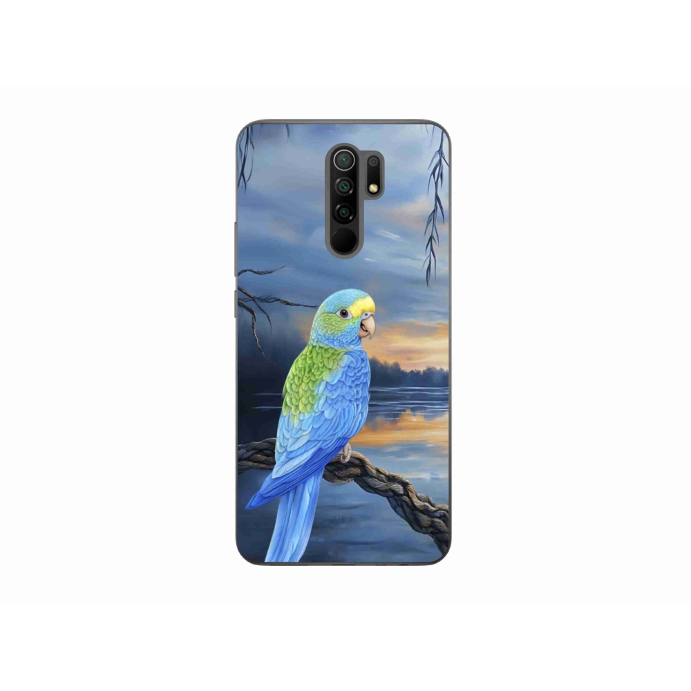 Gél borítás mmCase a Xiaomi Redmi 9 készülékhez - kék papagáj