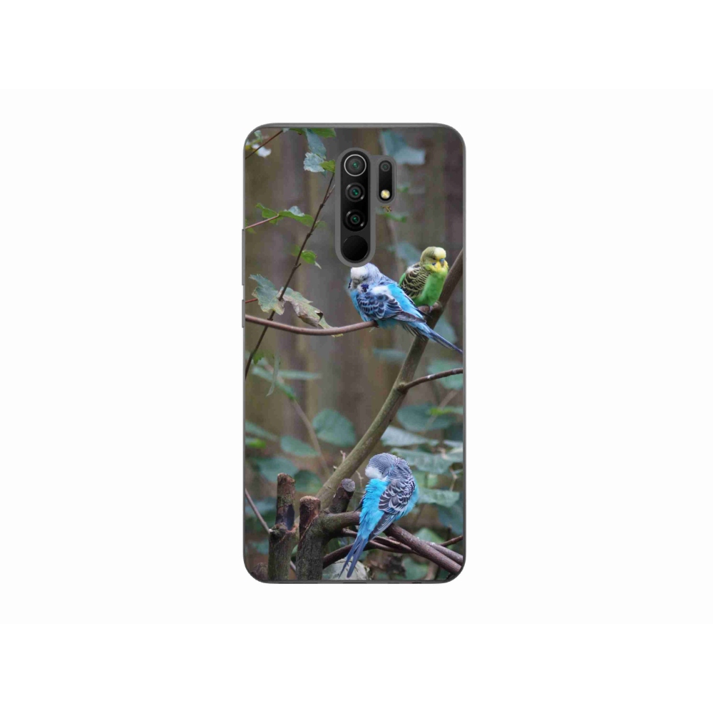 Gél borító mmCase a Xiaomi Redmi 9-hez - papagájok az ágon