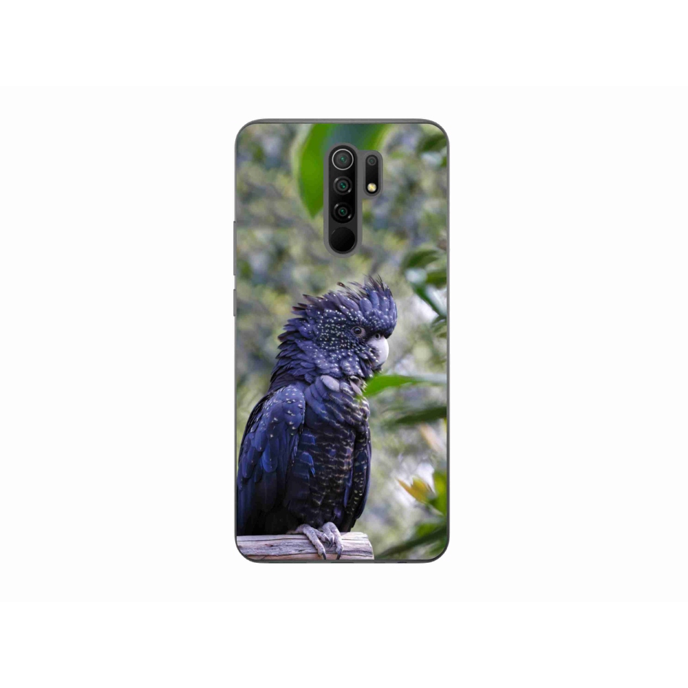 Gél borítás mmCase a Xiaomi Redmi 9-hez - papagáj kakadu fekete