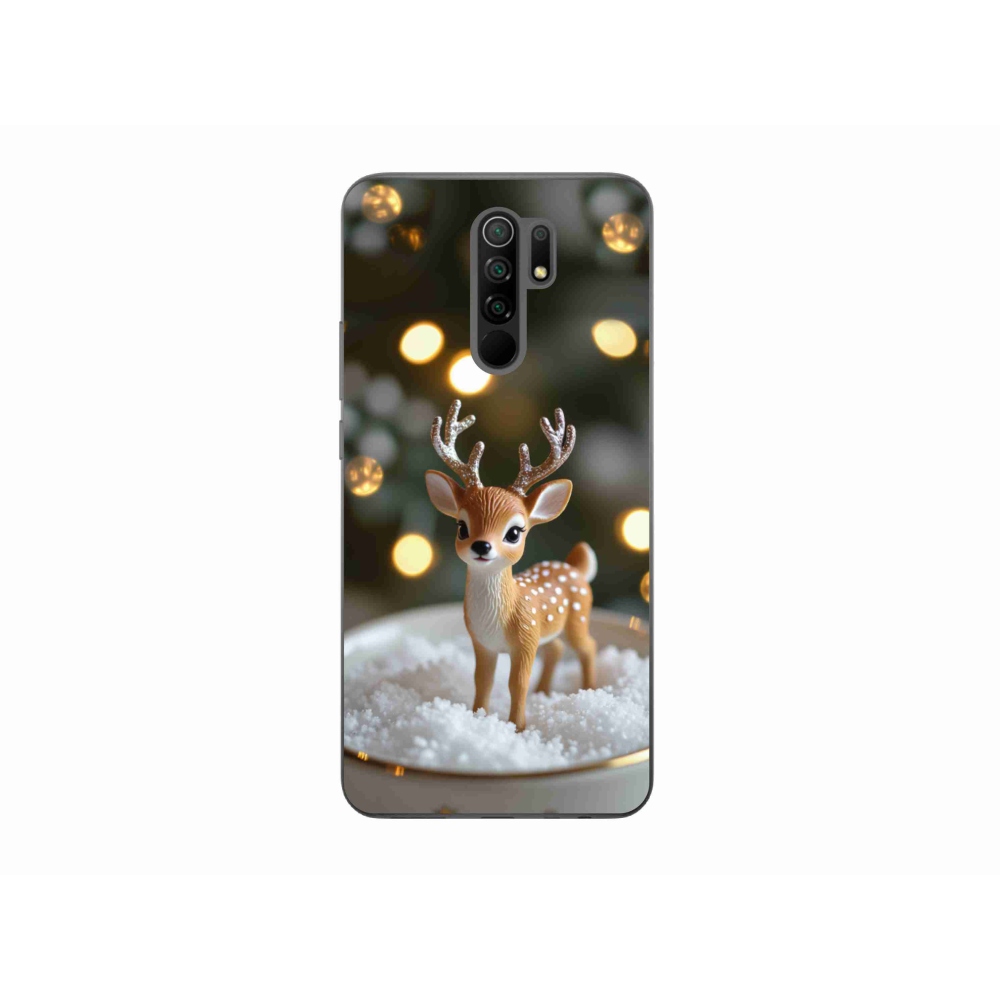 Gél borító mmCase a Xiaomi Redmi 9-hez - aranyos karácsonyi szarvasok