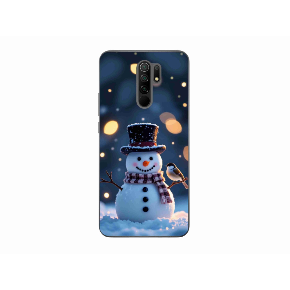 Gél borítás mmCase a Xiaomi Redmi 9-hez - Karácsonyi hóember