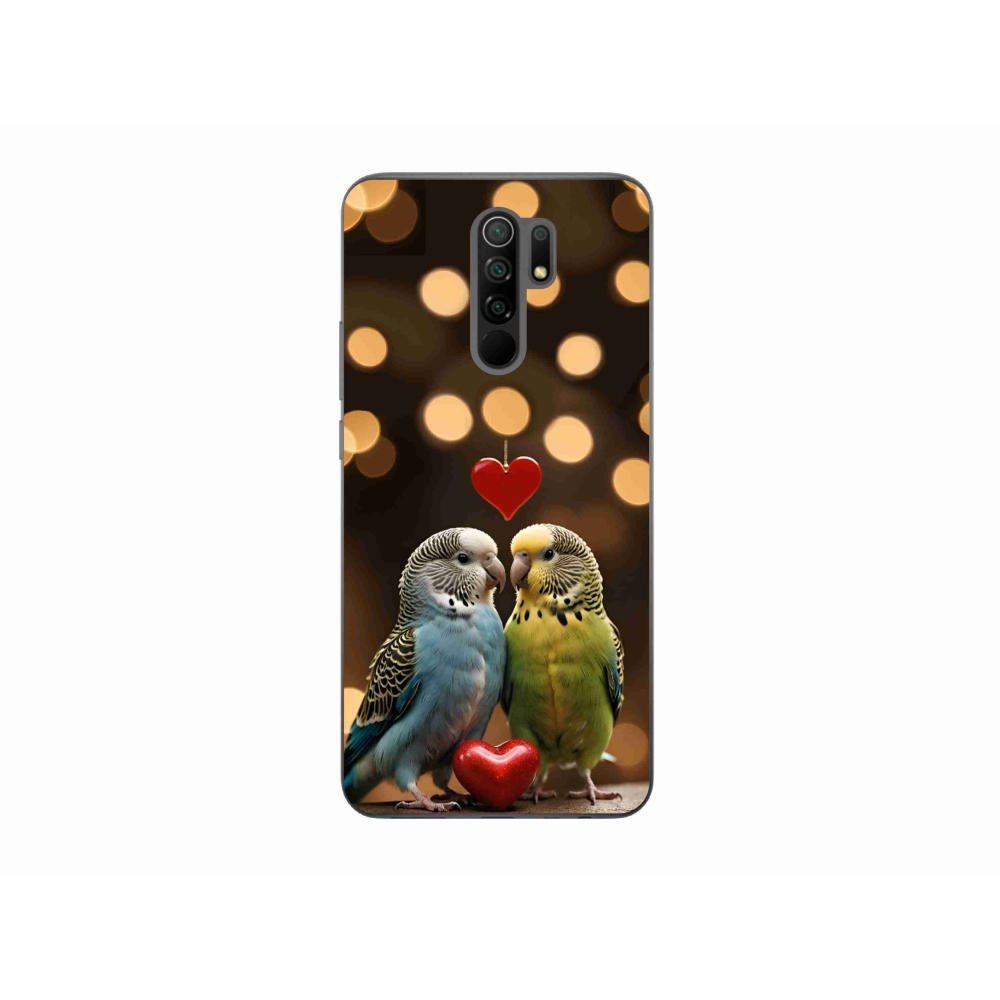 Gél borítás mmCase a Xiaomi Redmi 9-hez - szerelmes papagájok