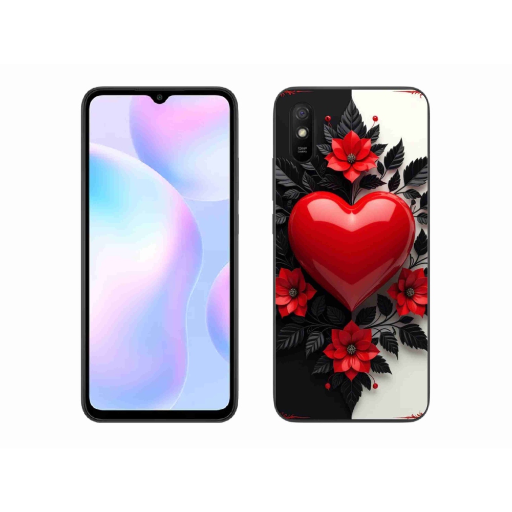 Gél borítás mmCase a Xiaomi Redmi 9A számára - piros szív