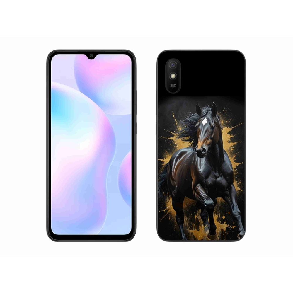 Gél borítás mmCase a Xiaomi Redmi 9A számára - elegáns fekete ménes