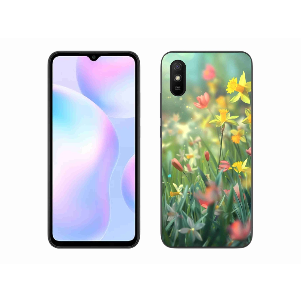 Gél borító mmCase a Xiaomi Redmi 9A számára - tavaszi virágok