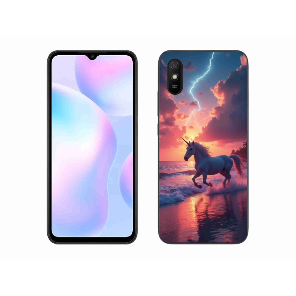 Gél borítás mmCase a Xiaomi Redmi 9A számára - egyszarvú a tengerparton
