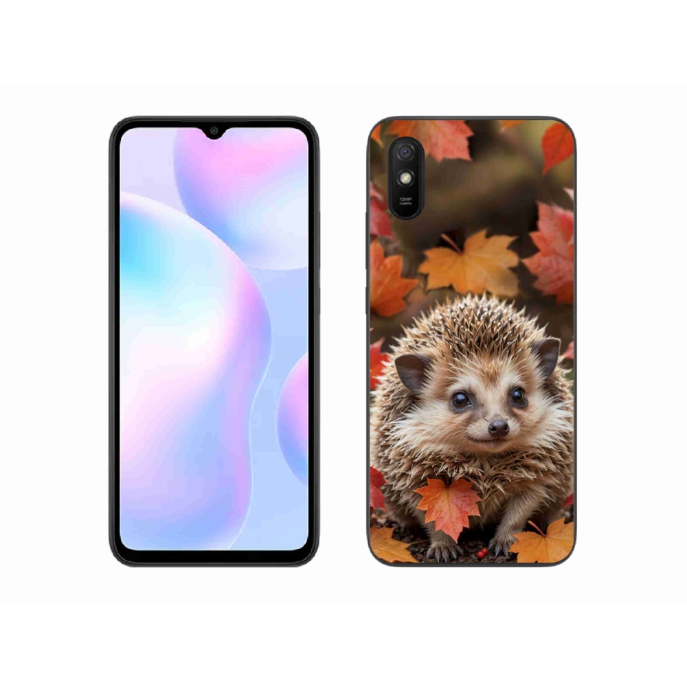 Gél borító mmCase a Xiaomi Redmi 9A számára - sün a levelekben