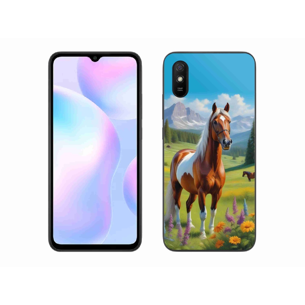 Gél borítás mmCase a Xiaomi Redmi 9A számára - ló a réten