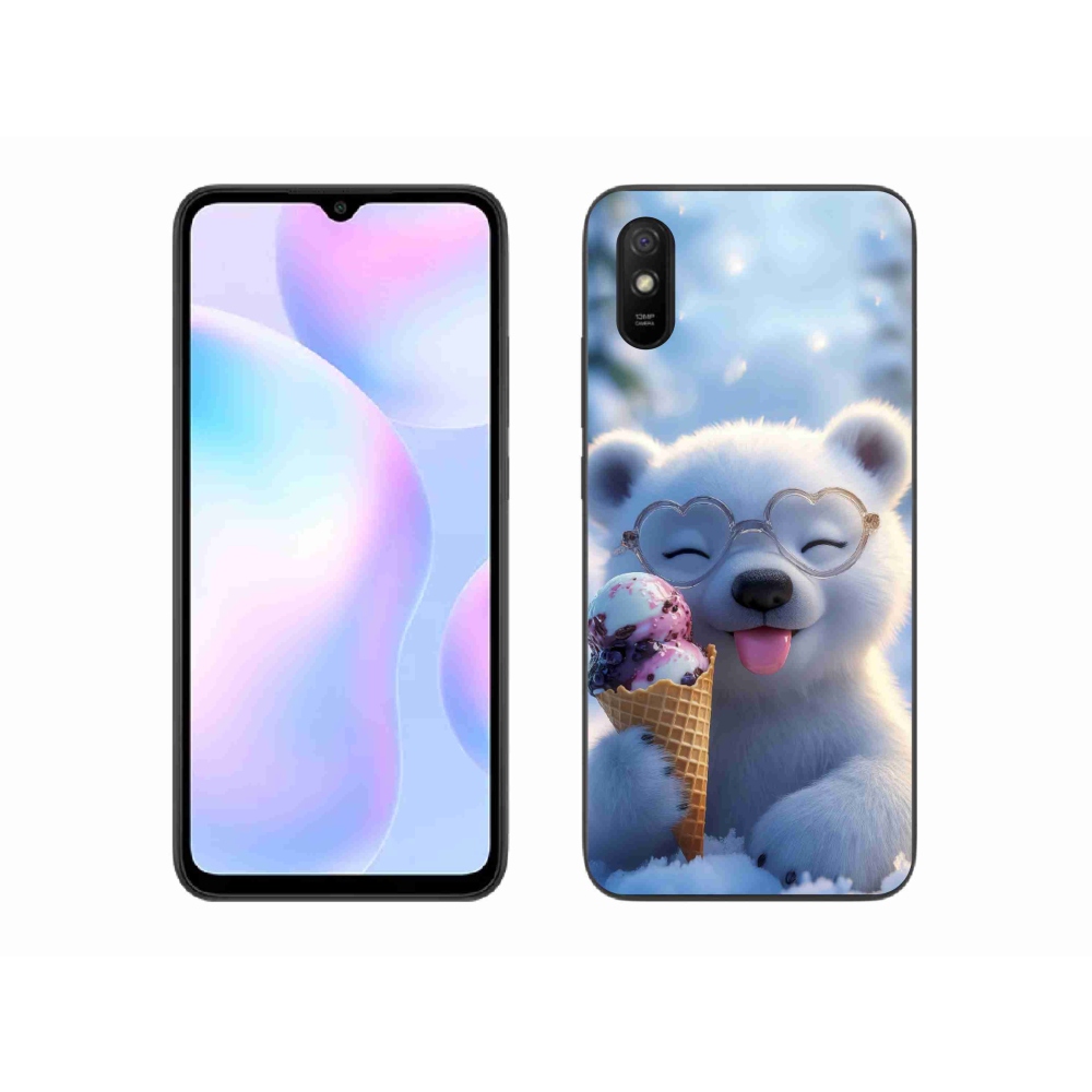 Gél borítás mmCase a Xiaomi Redmi 9A számára - mackó fagylalttal